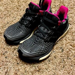 Adidas running shoes, gently worn. My feet got too big for them
